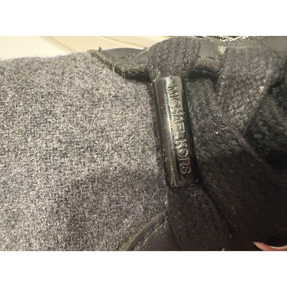 MICHAEL KORS Brenden 7.5 Gunmetal Grey Fabric Lace Up Trainer Sneakers MK
